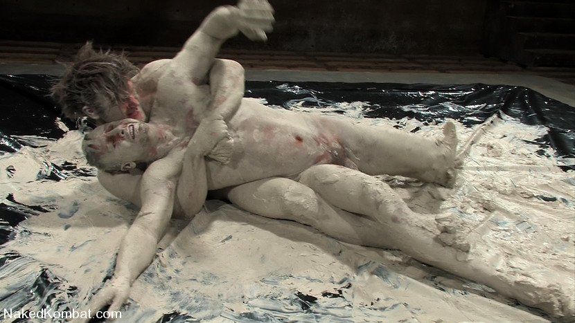 Naked mud wrestling