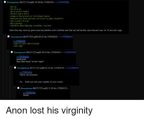 Mammoth reccomend Lost my virginity uncle